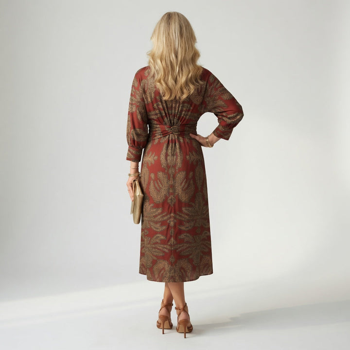Hortense™ — Robe midi wrap imprimée élégante