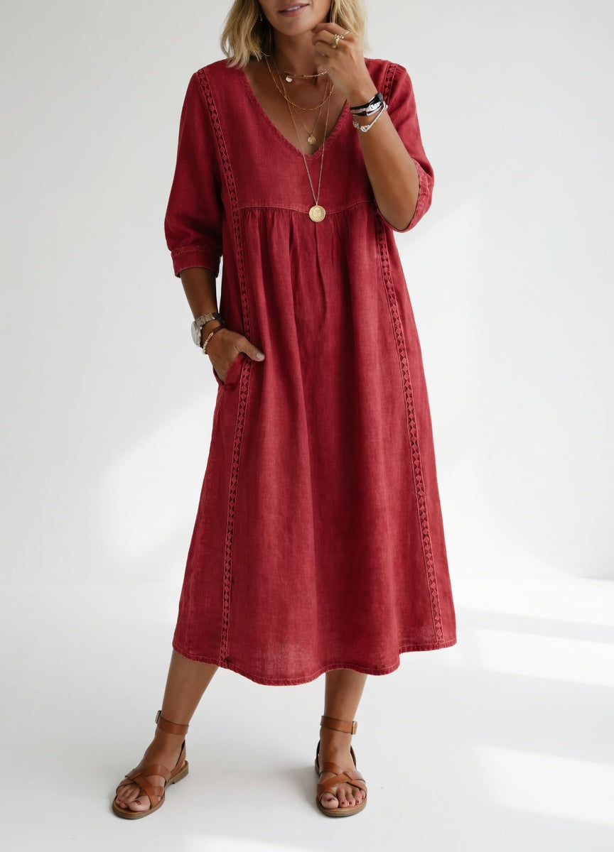 Lioréa™ — Robe midi fluide décontractée élégante