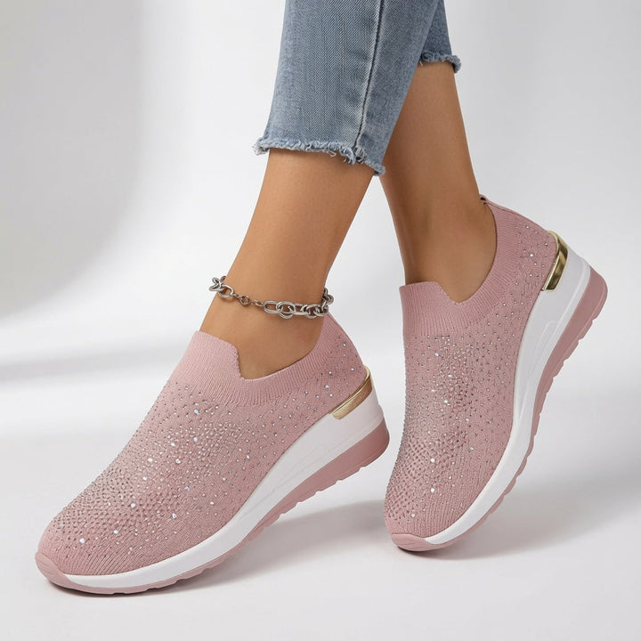 Brillantine™ — Sneaker plateforme strass enfiler élégante