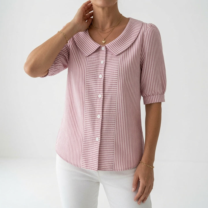Zélie™ — Blouse à manches bouffantes rayée élégante