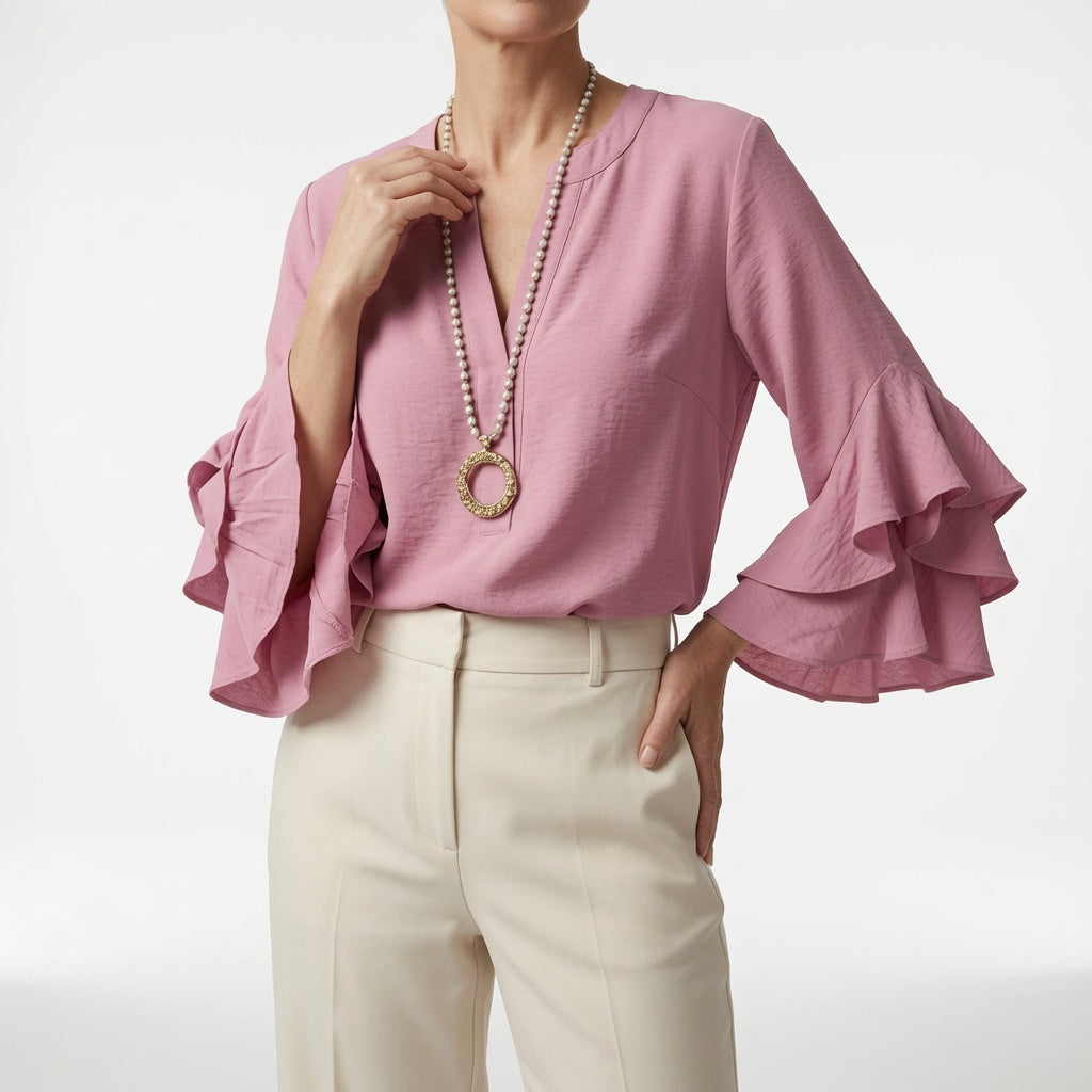 Mélorisse™ — Blouse fluide manches volantées élégantes