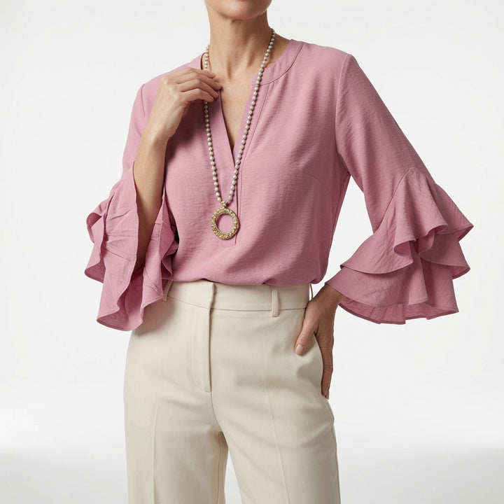 Mélorisse™ — Blouse fluide manches volantées élégantes