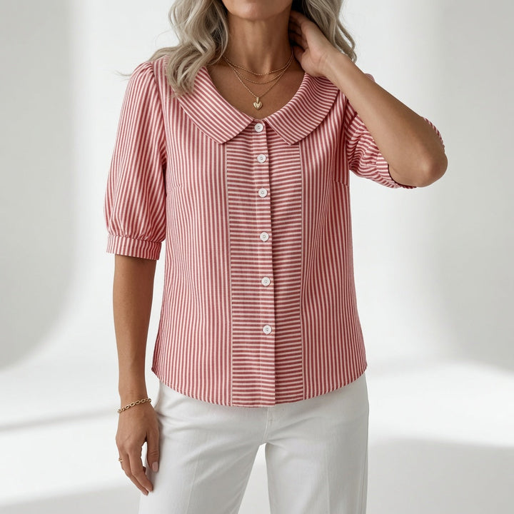 Zélie™ — Blouse à manches bouffantes rayée élégante