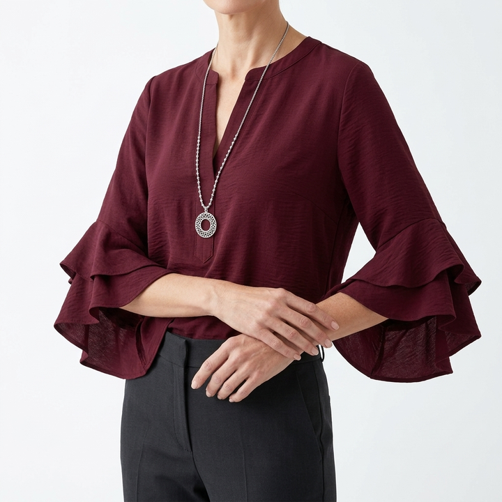 Mélorisse™ — Blouse fluide manches volantées élégantes