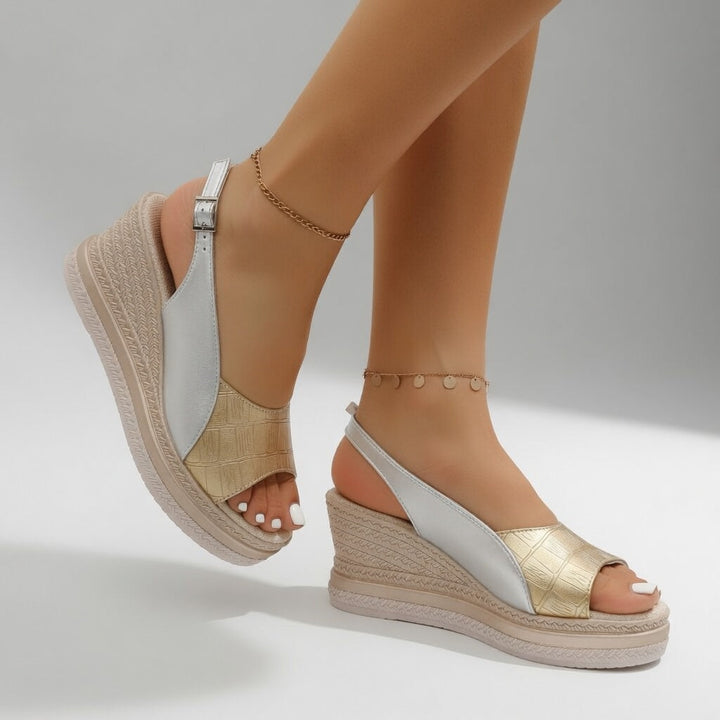 Cyrielle™ — Sandale compensée espadrille chic allure estivale