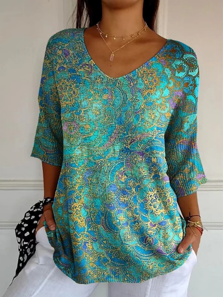 Bérangère™ — Blouse fluide élégante à imprimé raffiné
