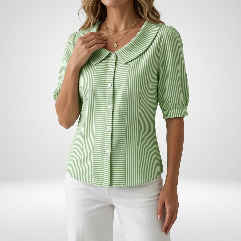 Zélie™ — Blouse à manches bouffantes rayée élégante