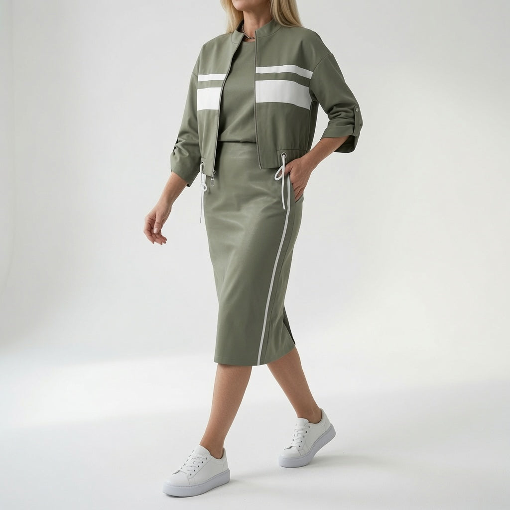 Bérénice™ — Ensemble crop top et jupe midi coordonné