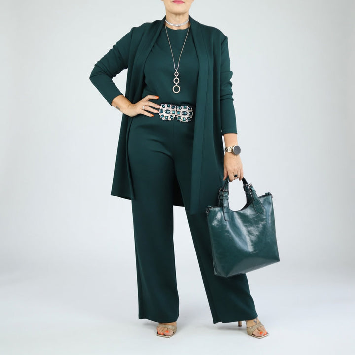 Élégantine™ — Ensemble trois pièces cardigan pantalon chic