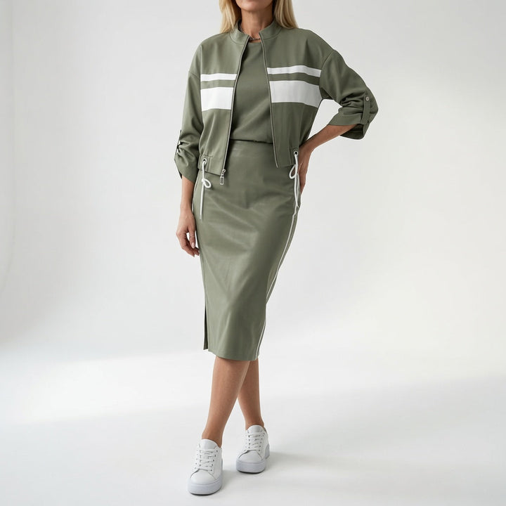 Bérénice™ — Ensemble crop top et jupe midi coordonné