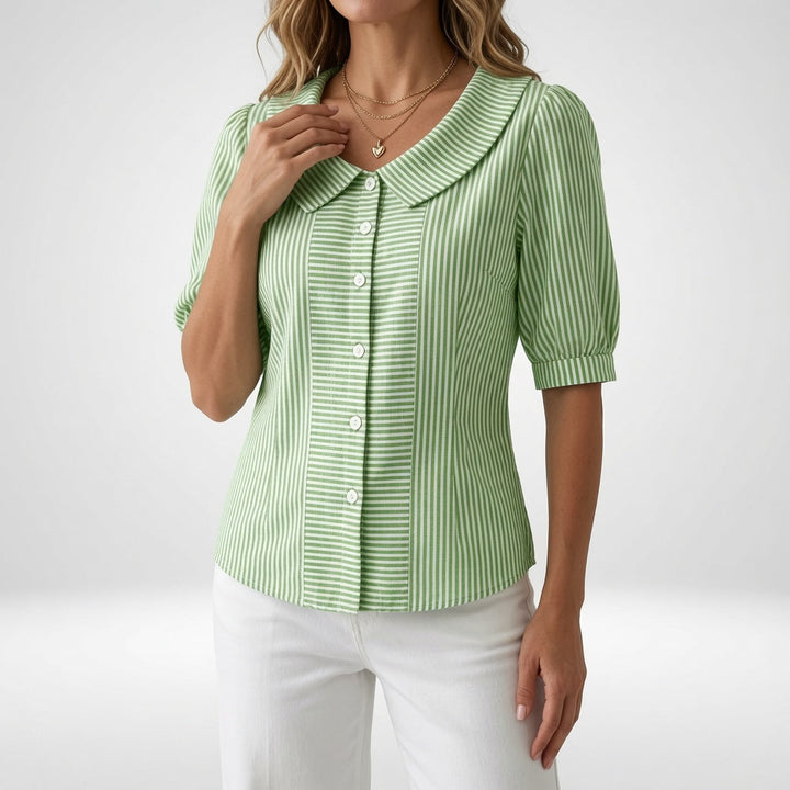 Zélie™ — Blouse à manches bouffantes rayée élégante