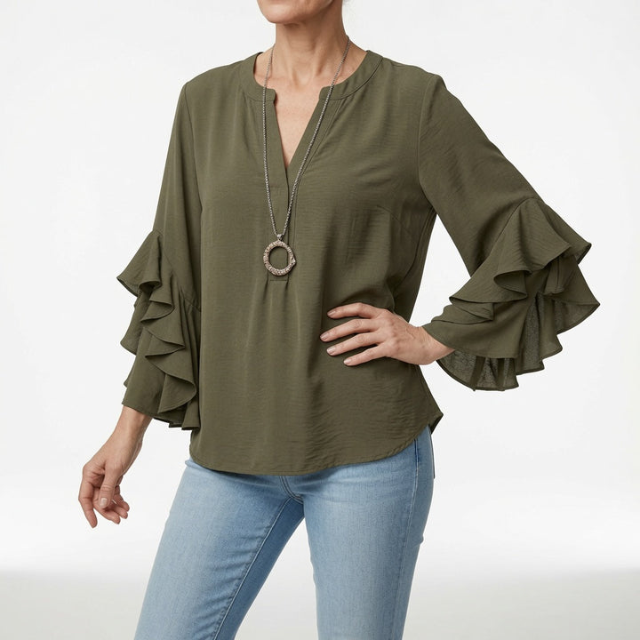 Mélorisse™ — Blouse fluide manches volantées élégantes