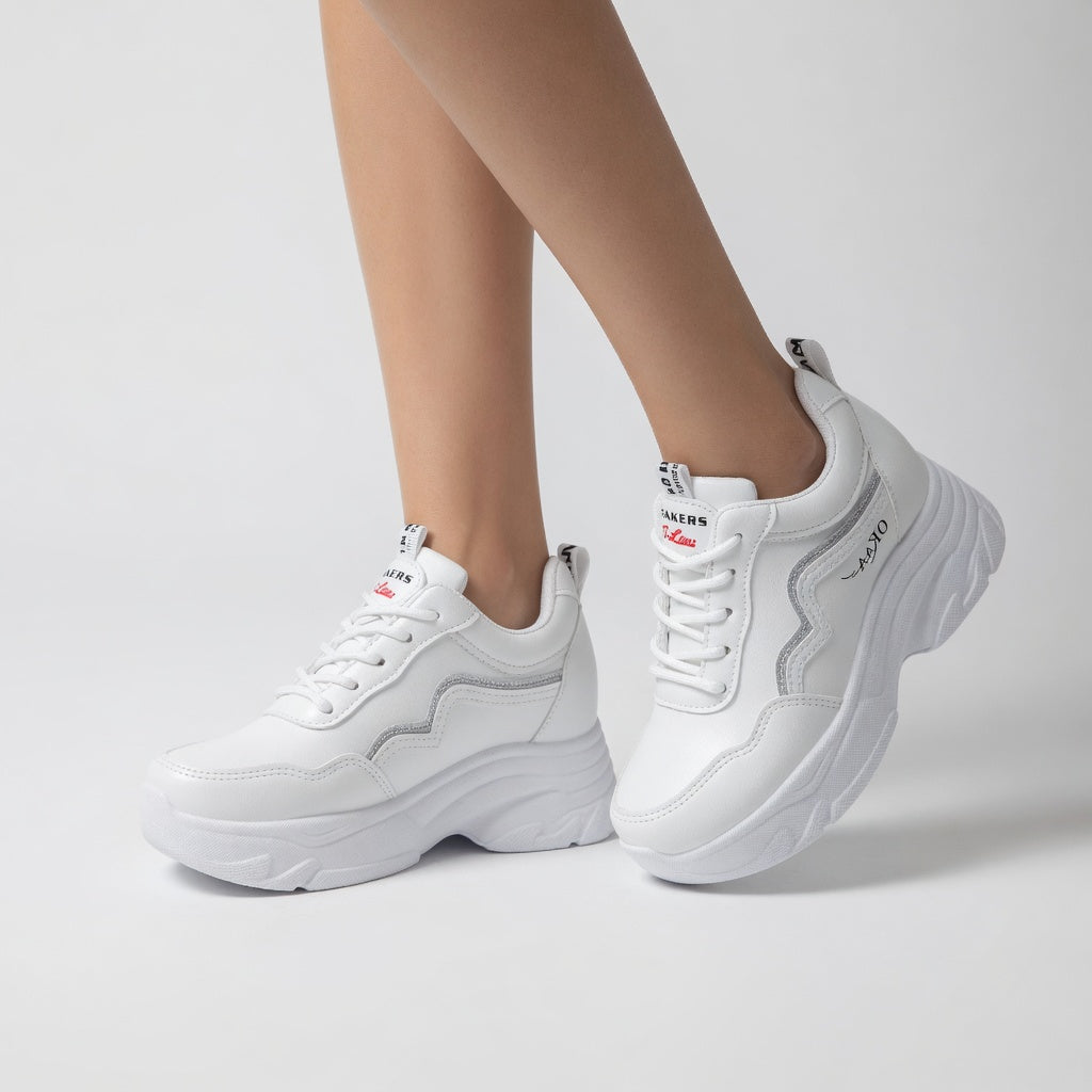 Blanchette™ — Sneaker chunky blanche style urbain féminin