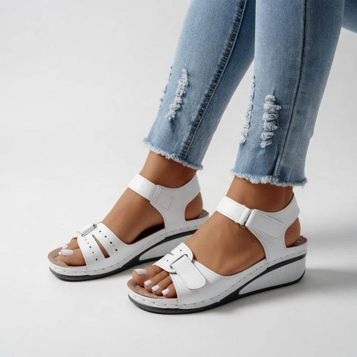 Clothilde™ — Sandale compensée scratch confort naturel quotidien