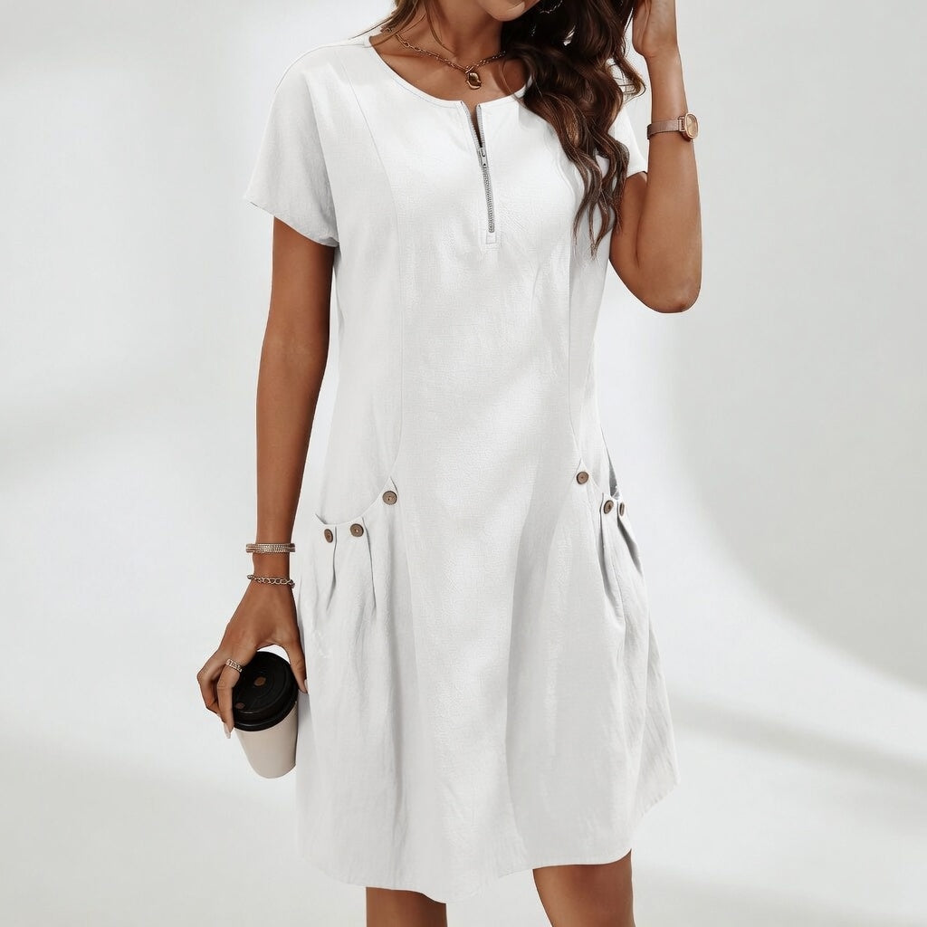 Célestelle™ — Robe courte 100% coton fraîcheur naturelle