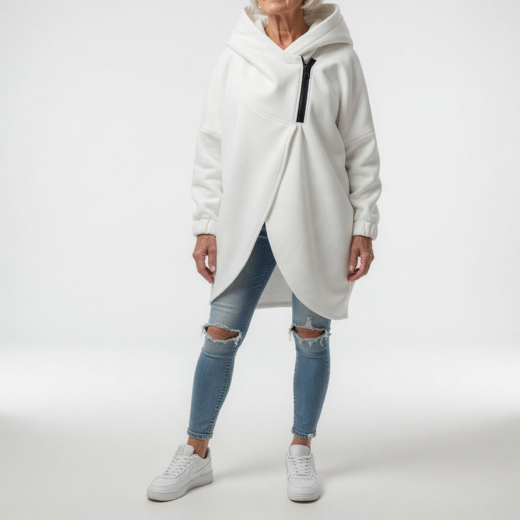 Doriane™ — Sweat zippé asymétrique douillet style urbain
