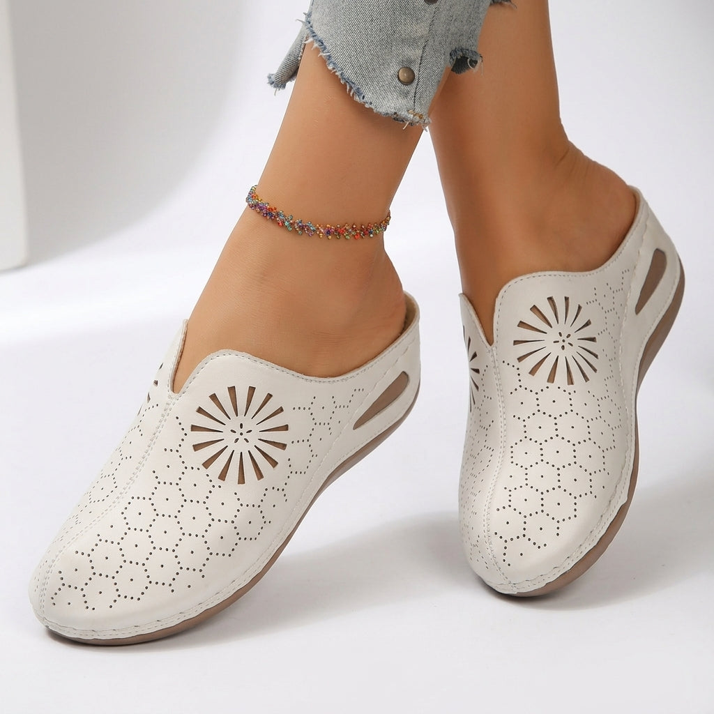 Floralie™ — Mule ajourée fleurie confort naturel quotidien