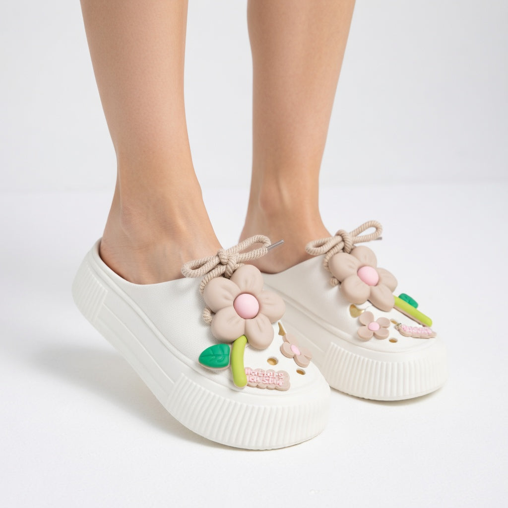 Floréa™ — Sabots plateforme fleurs style ludique