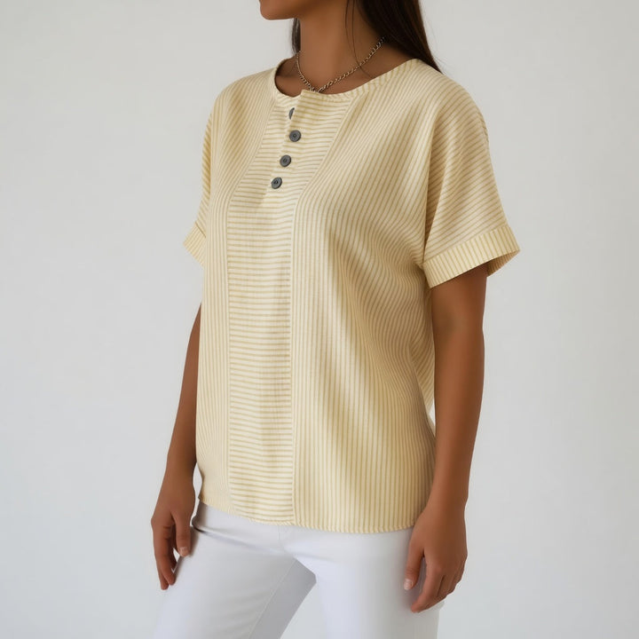 Sorène™ — Blouse lin rayée douceur naturelle