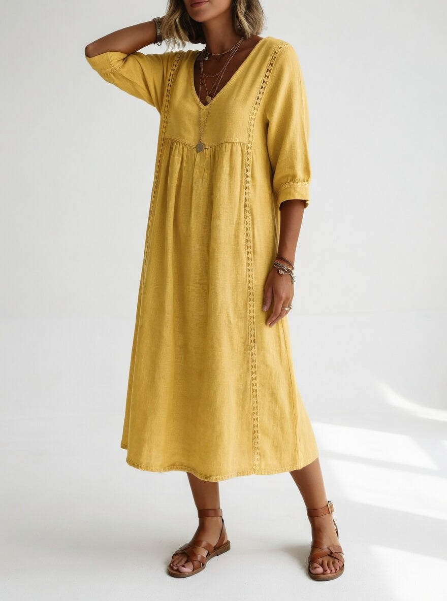 Lioréa™ — Robe midi fluide décontractée élégante