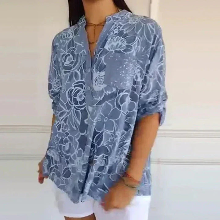 Coralie™ — Blouse élégante à imprimé raffiné