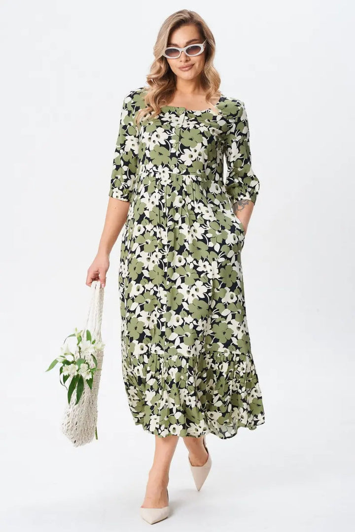Florine™ — Robe midi florale élégante et féminine