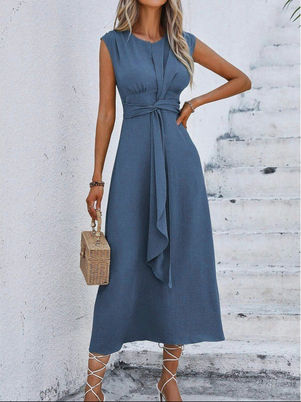 Éva – Robe midi fluide à taille ajustable