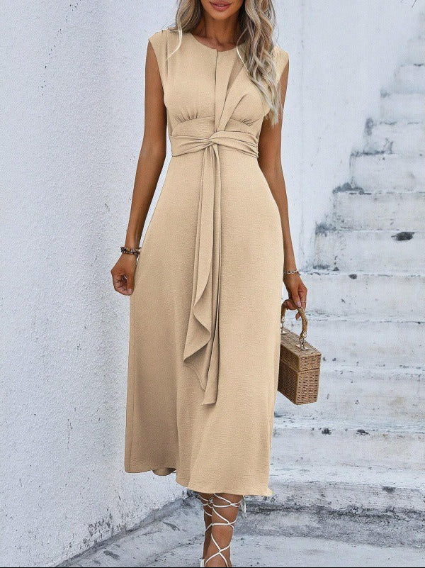 Éva – Robe midi fluide à taille ajustable