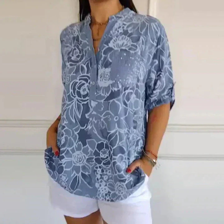 Coralie™ — Blouse élégante à imprimé raffiné
