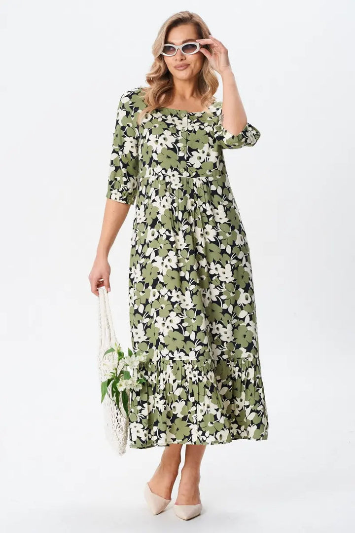 Florine™ — Robe midi florale élégante et féminine