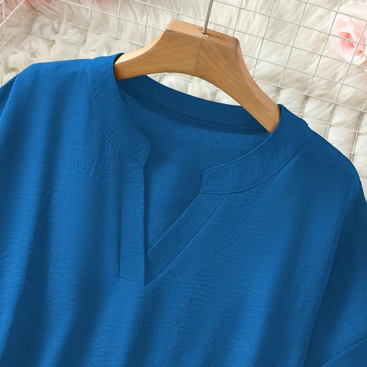 Émilie™ — Blouse fluide élégante au col ouvert
