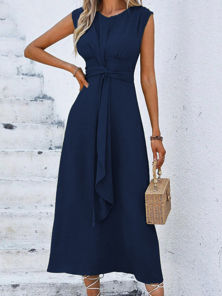 Éva – Robe midi fluide à taille ajustable
