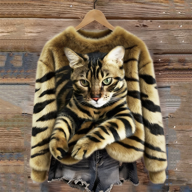 Marie™ | Pull doux motif chat élégant