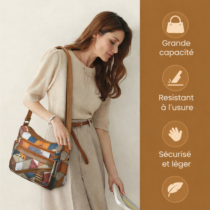 Éléonore™ — Sac bandoulière patchwork élégant intemporel