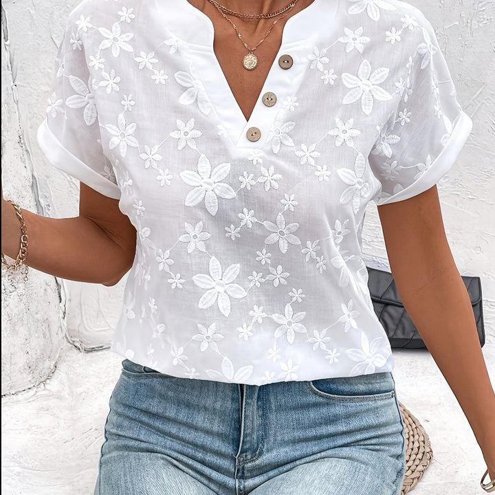 Fleur™ — Blouse estivale élégante à motif délicat