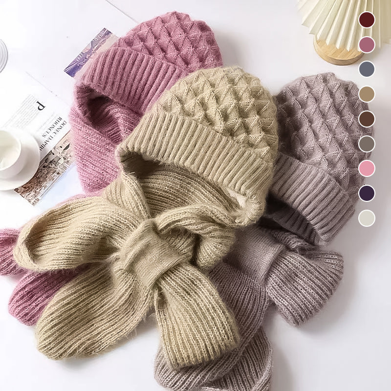 Marie-Claire™ | Ensemble bonnet & écharpe chaud et élégant