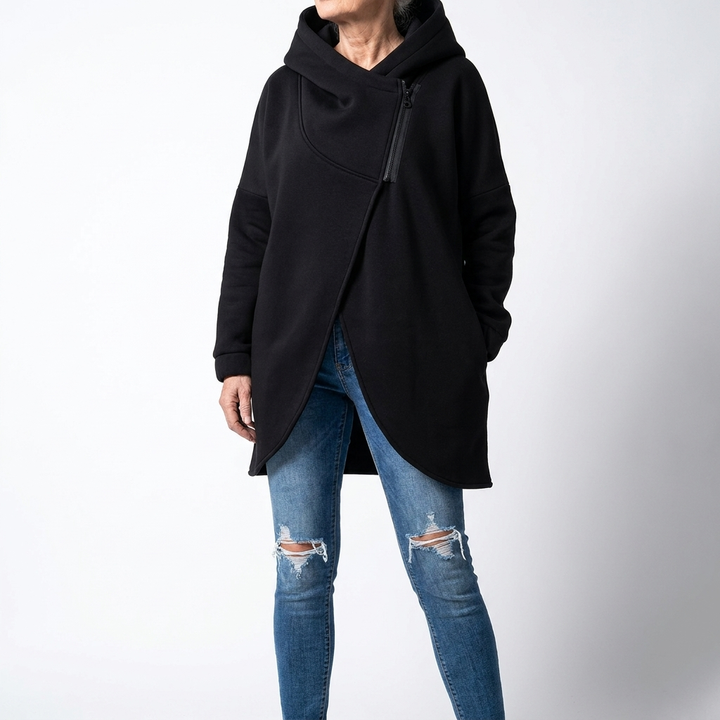 Doriane™ — Sweat zippé asymétrique douillet style urbain