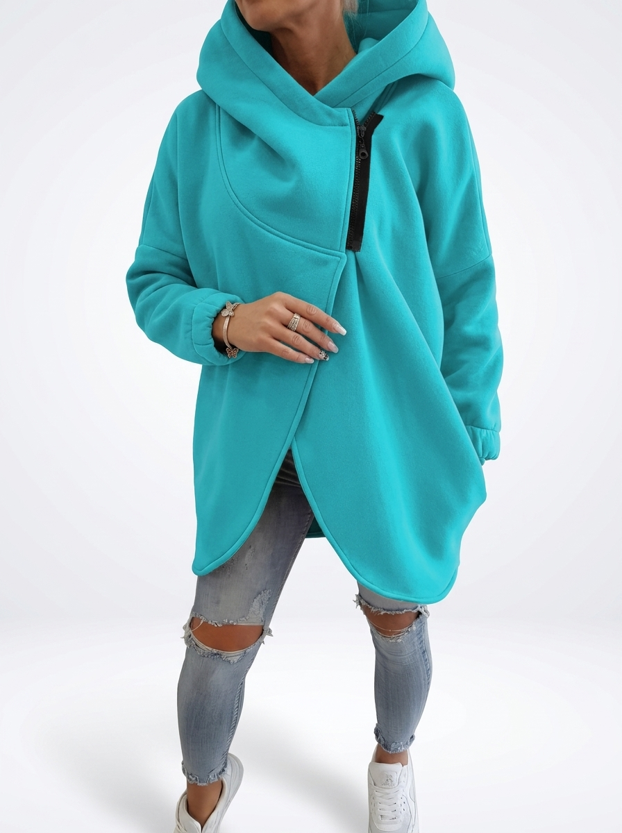 Doriane™ — Sweat zippé asymétrique douillet style urbain