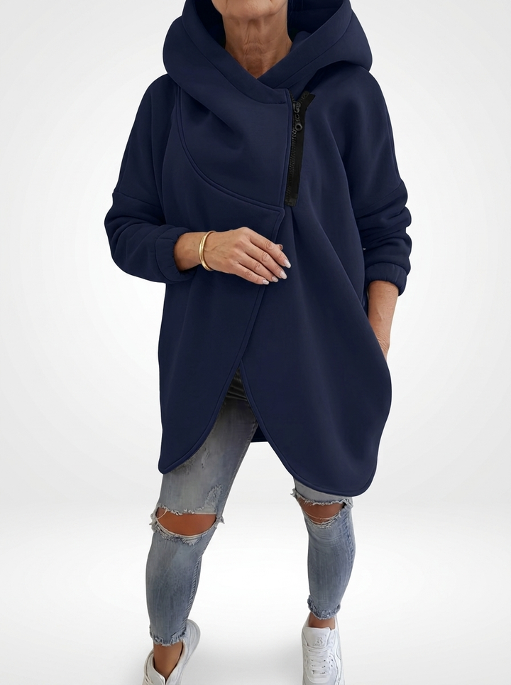 Doriane™ — Sweat zippé asymétrique douillet style urbain