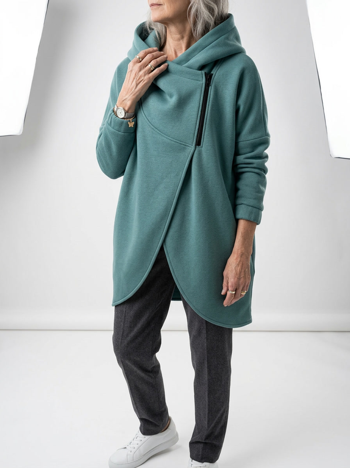 Doriane™ — Sweat zippé asymétrique douillet style urbain