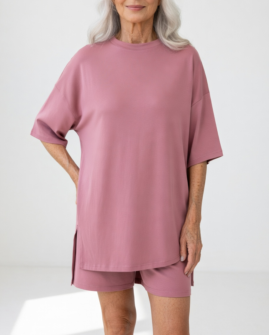Louisette™ — Ensemble t-shirt oversize short confort décontracté