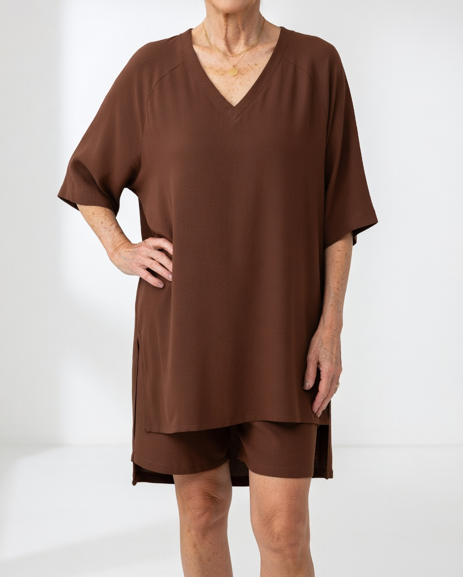 Louisette™ — Ensemble t-shirt oversize short confort décontracté
