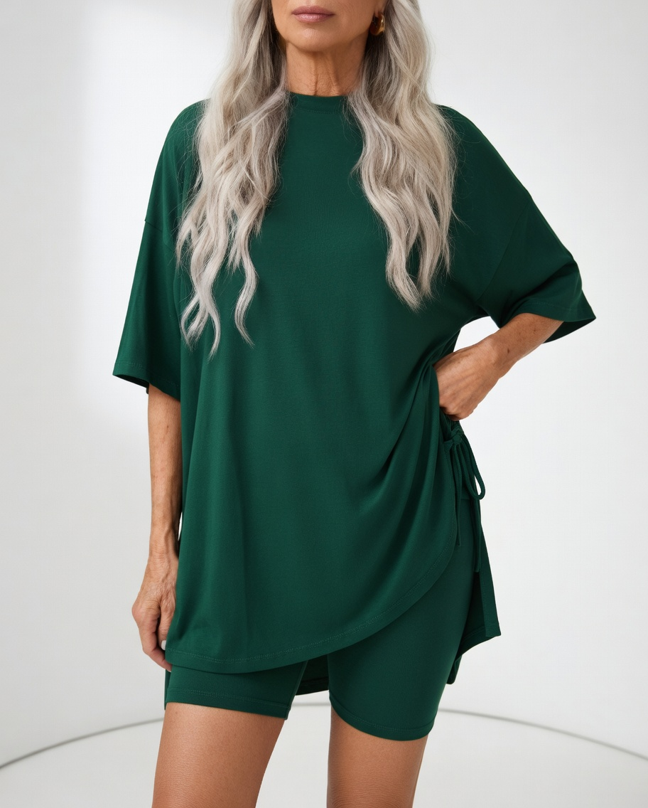 Louisette™ — Ensemble t-shirt oversize short confort décontracté