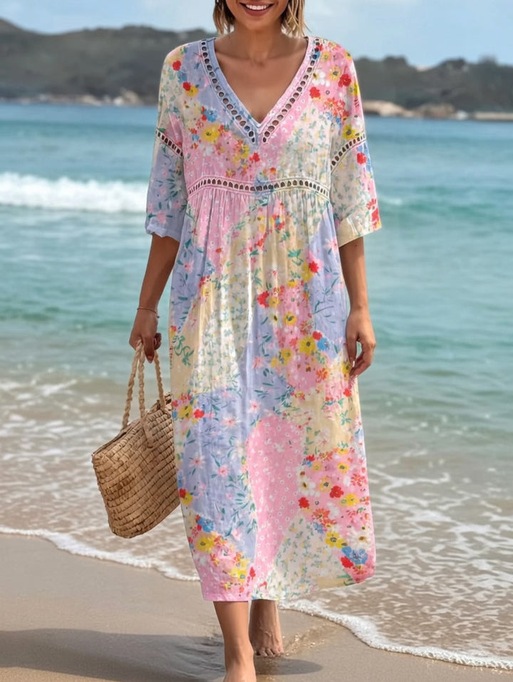 Lysiane™ — Robe florale fluide au charme estival