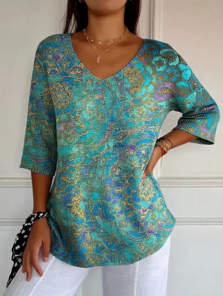 Bérangère™ — Blouse fluide élégante à imprimé raffiné