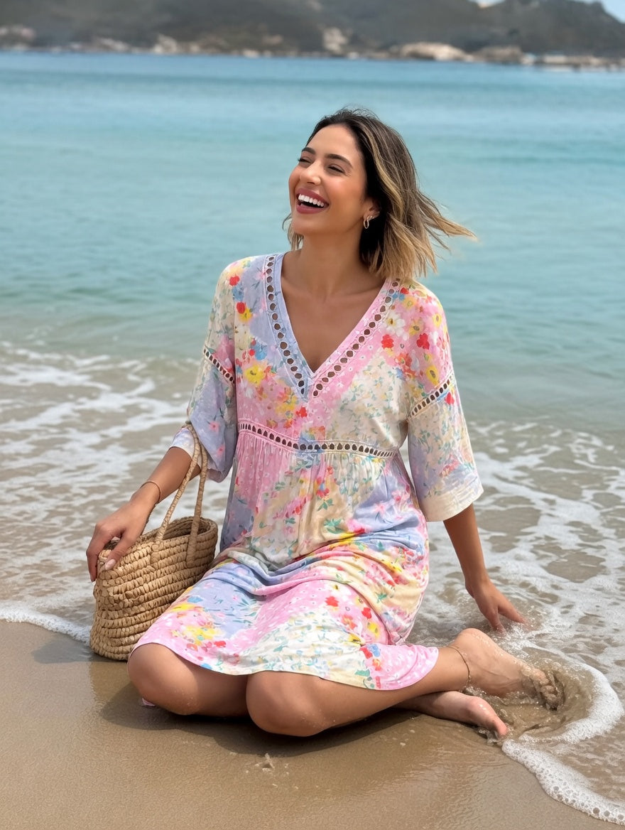 Lysiane™ — Robe florale fluide au charme estival