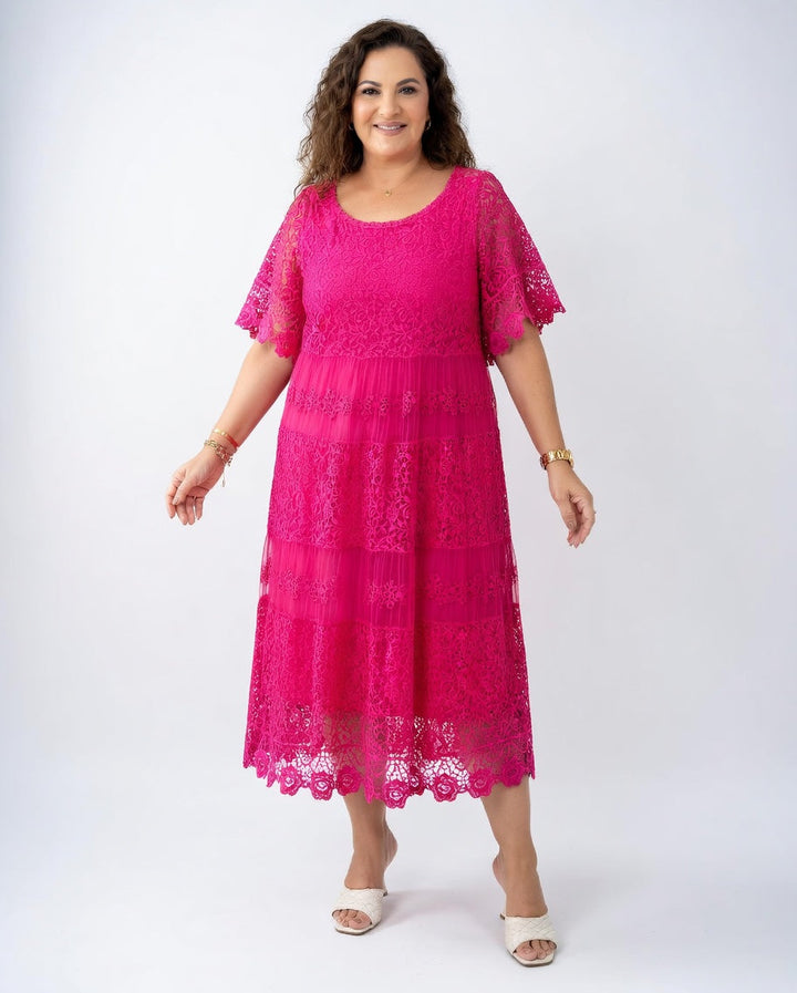 Clarisse™ — Robe midi élégante à dentelle délicate