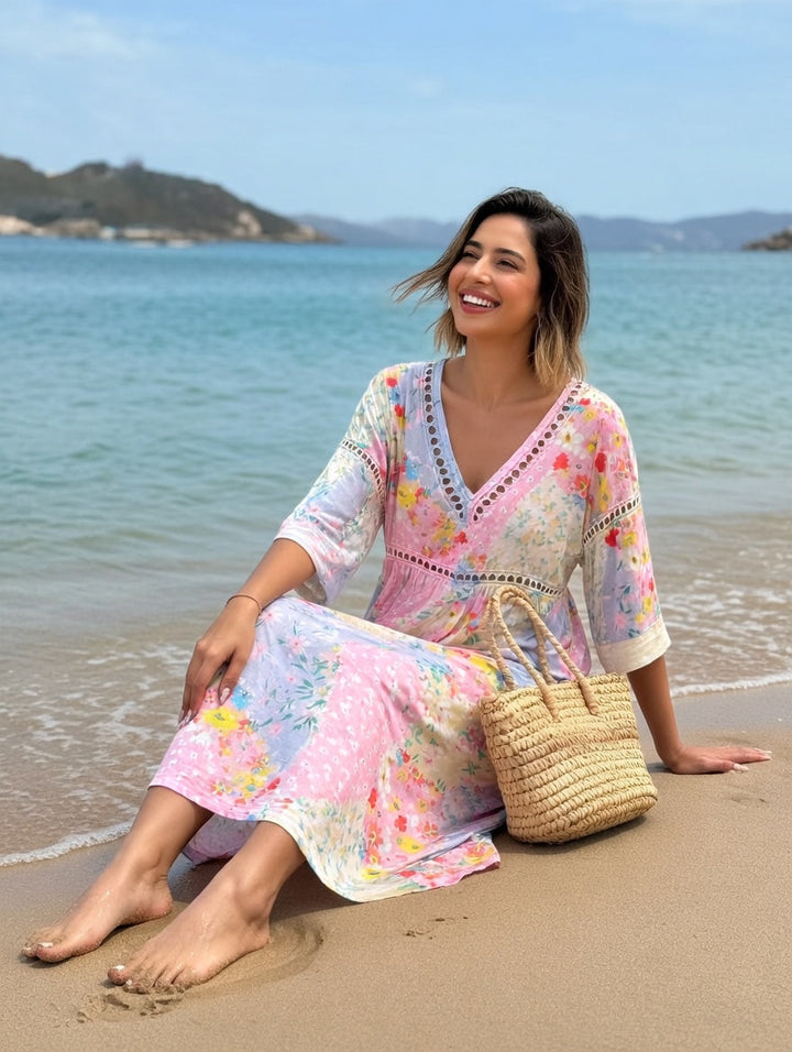 Lysiane™ — Robe florale fluide au charme estival