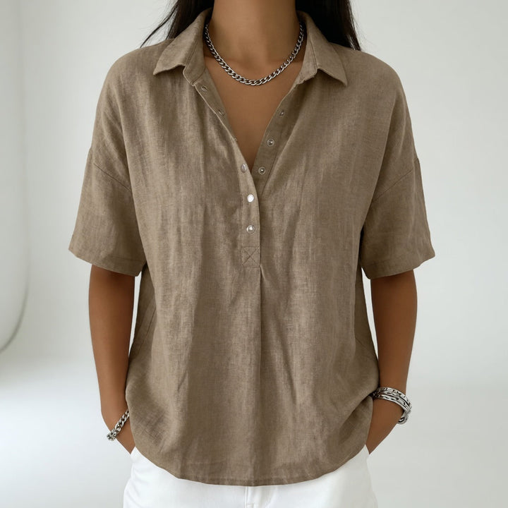 Tiphaine™ — Blouse col chemise décontractée douceur estivale