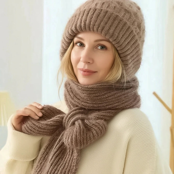 Marie-Claire™ | Ensemble bonnet & écharpe chaud et élégant